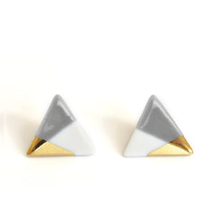 modern triangle studs in gray - ASH Jewelry Studio - 1
