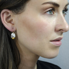 oval dangle earring in gray - ASH Jewelry Studio - 3