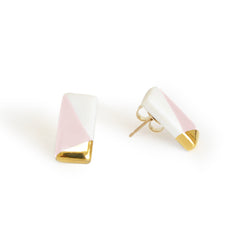 petite rectangle studs in pink - ASH Jewelry Studio - 3