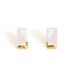 petite rectangle studs in pink - ASH Jewelry Studio - 2