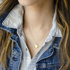 tiny gold hexagon necklace - ASH Jewelry Studio - 4