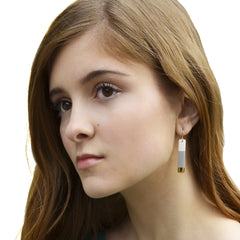 bar earrings in gray - ASH Jewelry Studio - 4
