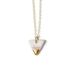 petite pink triangle necklace - ASH Jewelry Studio - 1