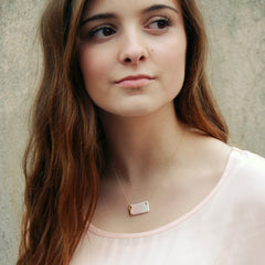 blush pink bar necklace - ASH Jewelry Studio - 3