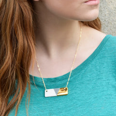 large bar necklace in gray - ASH Jewelry Studio - 3