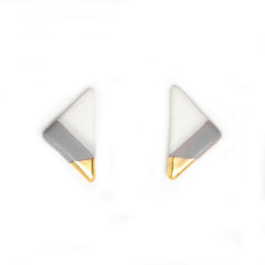vertical triangle studs in gray - ASH Jewelry Studio - 2