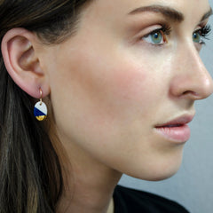 oval dangle earrings in blue - ASH Jewelry Studio - 3