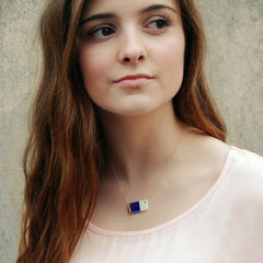 bar necklace in royal blue - ASH Jewelry Studio - 3