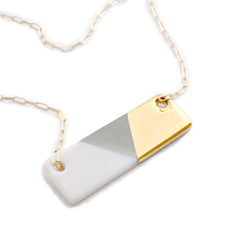 large bar necklace in gray - ASH Jewelry Studio - 2