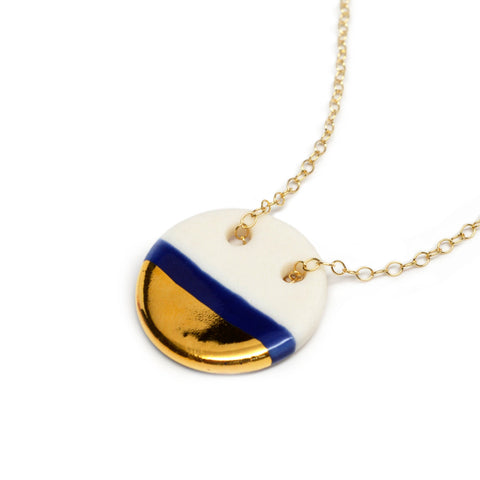 circle necklace in royal blue