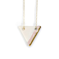 triangle necklace in pink - ASH Jewelry Studio - 1