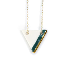 teal triangle necklace - ASH Jewelry Studio - 1