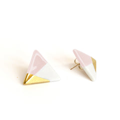 modern triangle studs in pink - ASH Jewelry Studio - 1