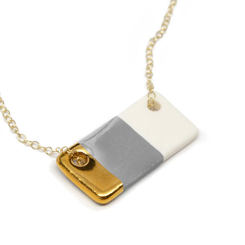 gray bar necklace