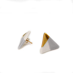 modern triangle studs in gray - ASH Jewelry Studio - 2