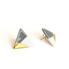 modern triangle studs in gray - ASH Jewelry Studio - 3