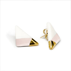 vertical triangle studs in pink - ASH Jewelry Studio - 2