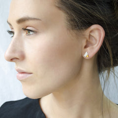 teeny triangle stud earrings