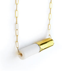 pipeline necklace on long chain - ASH Jewelry Studio