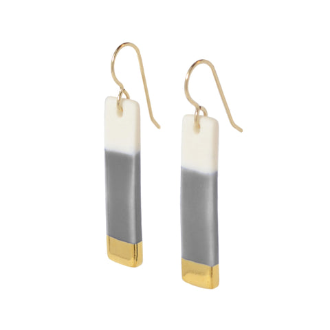 bar earrings in gray