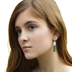 bar earrrings in teal - ASH Jewelry Studio - 4