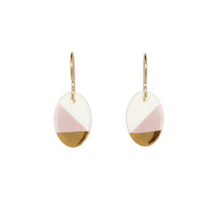 small oval dangle earrings in pink - ASH Jewelry Studio - 2