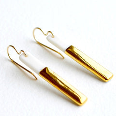 skinny gold bar earrings - ASH Jewelry Studio - 4