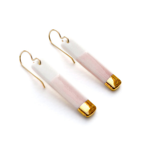 bar earrings in pink