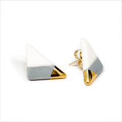 vertical triangle studs in gray - ASH Jewelry Studio - 1