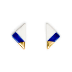 vertical triangle studs in blue - ASH Jewelry Studio - 2