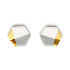 modern hexagon studs in gray - ASH Jewelry Studio - 2