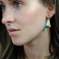 teal triangle dangle earrings - ASH Jewelry Studio - 3