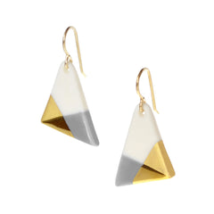 triangle dangle earrings in gray - ASH Jewelry Studio - 2