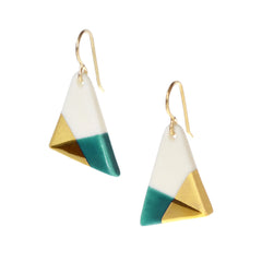 teal triangle dangle earrings - ASH Jewelry Studio - 2