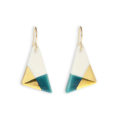 teal triangle dangle earrings - ASH Jewelry Studio - 1