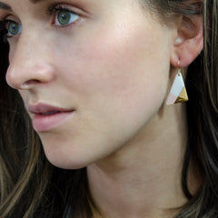 triangle dangle earrings in pink - ASH Jewelry Studio - 3