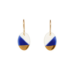 oval dangle earrings in blue - ASH Jewelry Studio - 1