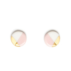 petite pink circle studs - ASH Jewelry Studio - 1