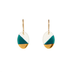 oval dangle earrings in teal - ASH Jewelry Studio - 2
