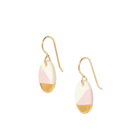 small oval dangle earrings in pink