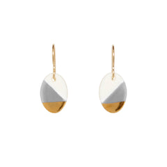 oval dangle earring in gray - ASH Jewelry Studio - 2
