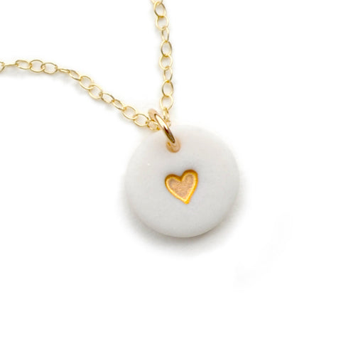 tiny gold heart necklace