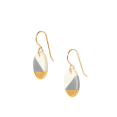 oval dangle earring in gray - ASH Jewelry Studio - 1