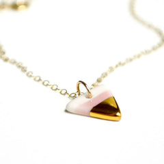 petite pink triangle necklace - ASH Jewelry Studio - 2