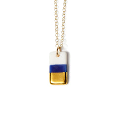 tiny royal blue rectangle necklace - ASH Jewelry Studio - 1