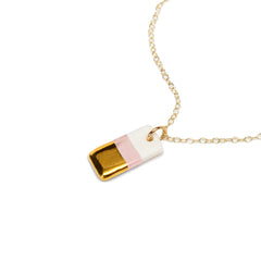 Tiny pink rectangle necklace - ASH Jewelry Studio - 2