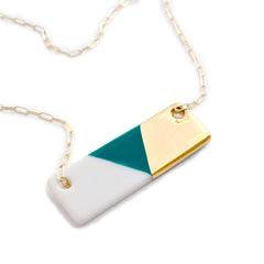 large bar necklace in teal - ASH Jewelry Studio - 2