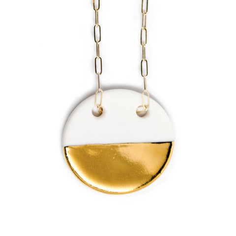 large circle necklace in gold