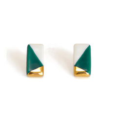 petite rectangle studs in teal - ASH Jewelry Studio - 2