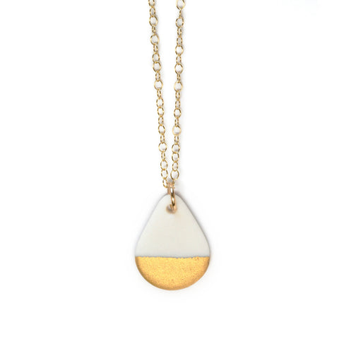 drop necklace in matte gold